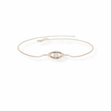 14K Solid Gold Evil Eye Solitaire Diamond Bracelet - Triple C Diamond's