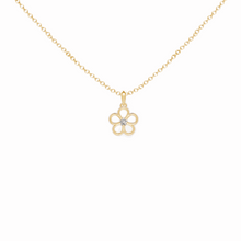 14K Solid Gold Flower Single Diamond Necklace - Triple C Diamond's