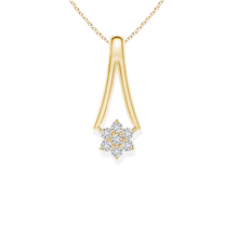 14K Solid Gold Hanging Star Diamond Necklace - Triple C Diamond's