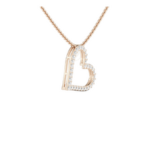 14K Solid Gold Heart Design Diamond Necklace - Triple C Diamond's