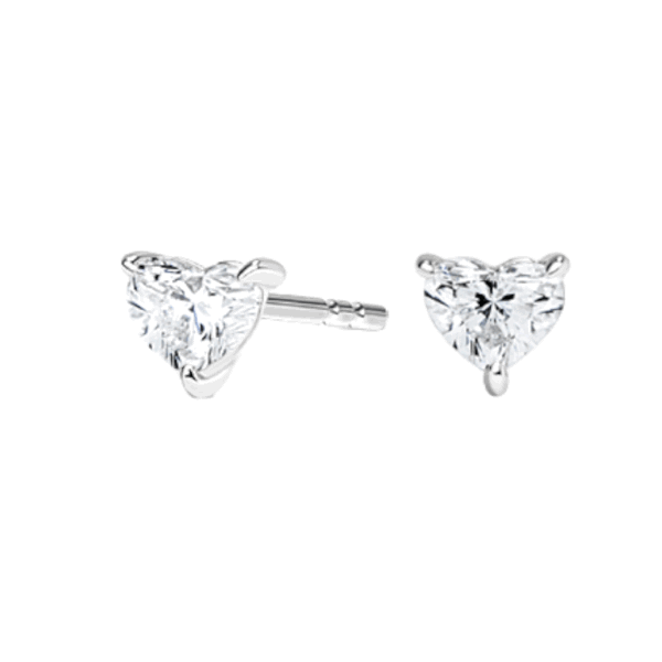 14K Solid Gold Heart Shape Lab Diamond Earrings Stud - IGI Certified - Triple C Diamond's