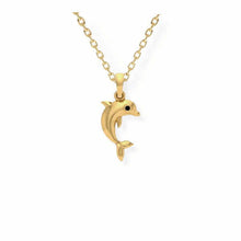 14K Solid Gold Kids Dolphin Pendant - Triple C Diamond's