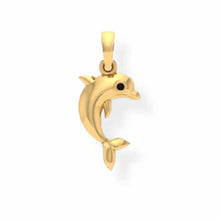 14K Solid Gold Kids Dolphin Pendant - Triple C Diamond's