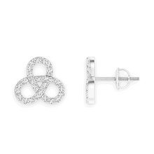 14K Solid Gold Love Knot Designer Style Diamond Earrings - Triple C Diamond's