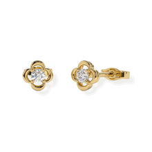 14K Solid Gold Natural Diamonds Small Earrings Stud - Triple C Diamond's