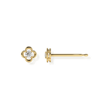 14K Solid Gold Natural Diamonds Small Earrings Stud - Triple C Diamond's