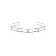 14K Solid Gold Open Cluff Diamond Bangle Bracelet - Triple C Diamond's