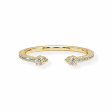 14K Solid Gold Open Cuff Diamond Ring - Triple C Diamond's