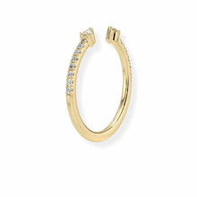 14K Solid Gold Open Cuff Diamond Ring - Triple C Diamond's