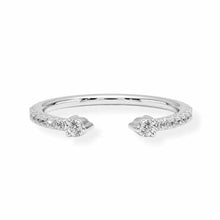 14K Solid Gold Open Cuff Diamond Ring - Triple C Diamond's