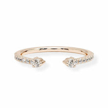 14K Solid Gold Open Cuff Diamond Ring - Triple C Diamond's