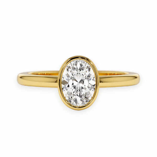 14K Solid Gold Oval Cut Solitaire Diamond Ring - IGI Certified - Triple C Diamond's