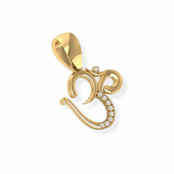 14K Solid Gold Religious OM Diamond Pendant - Triple C Diamond's