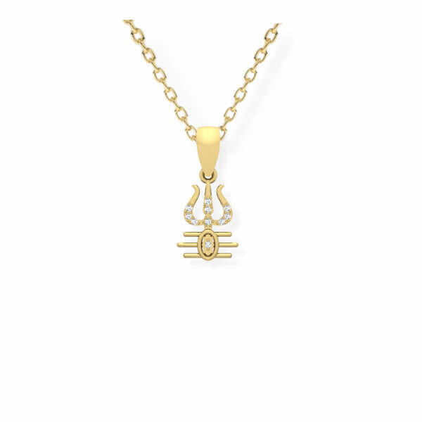 14K Solid Gold Religious Shiva Diamond Pendant - Triple C Diamond's