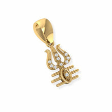 14K Solid Gold Religious Shiva Diamond Pendant - Triple C Diamond's