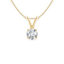 14K Solid Gold Round Cut Four Prong Solitaire Diamond Pendant - IGI Certified - Triple C Diamond's