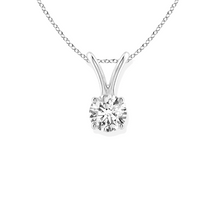 14K Solid Gold Round Cut Four Prong Solitaire Diamond Pendant - IGI Certified - Triple C Diamond's