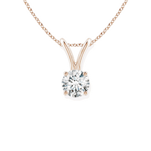 14K Solid Gold Round Cut Four Prong Solitaire Diamond Pendant - IGI Certified - Triple C Diamond's