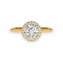 14K Solid Gold Round Cut Halo Style Diamond Ring - IGI Certified - Triple C Diamond's
