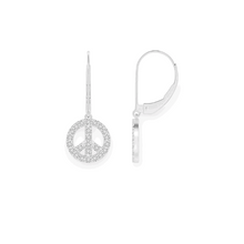 14K Solid Gold Sign of Piece Diamond Earrings - Triple C Diamond's