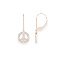 14K Solid Gold Sign of Piece Diamond Earrings - Triple C Diamond's