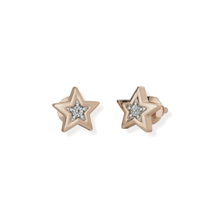 14K Solid Gold Small Star Diamond Earrings Stud - Triple C Diamond's