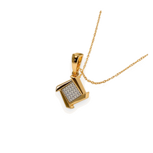14K Solid Gold Square Pave Settings Diamond Necklace - Triple C Diamond's