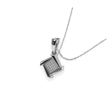 14K Solid Gold Square Pave Settings Diamond Necklace - Triple C Diamond's