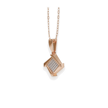 14K Solid Gold Square Pave Settings Diamond Necklace - Triple C Diamond's