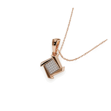 14K Solid Gold Square Pave Settings Diamond Necklace - Triple C Diamond's