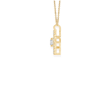14K Solid Gold Square Solitaire Diamond Necklace - Triple C Diamond's