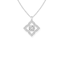 14K Solid Gold Square Solitaire Diamond Necklace - Triple C Diamond's