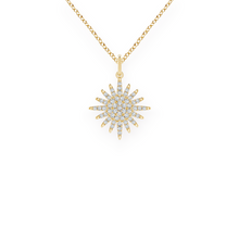 14K Solid Gold The Glory of Sun Diamond Necklace - Triple C Diamond's