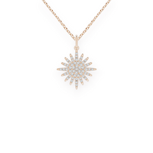 14K Solid Gold The Glory of Sun Diamond Necklace - Triple C Diamond's