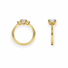 14K Solid Gold Three Emerald Cut Diamond Ring - IGI Certified - Triple C Diamond's