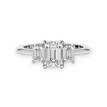 14K Solid Gold Three Emerald Cut Diamond Ring - IGI Certified - Triple C Diamond's
