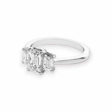 14K Solid Gold Three Emerald Cut Diamond Ring - IGI Certified - Triple C Diamond's