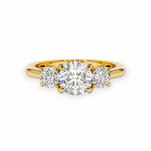 14K Solid Gold Three Round Cut Diamond Ring - IGI Certified - Triple C Diamond's