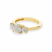 14K Solid Gold Three Round Cut Diamond Ring - IGI Certified - Triple C Diamond's