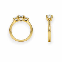 14K Solid Gold Three Round Cut Diamond Ring - IGI Certified - Triple C Diamond's