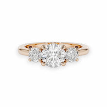 14K Solid Gold Three Round Cut Diamond Ring - IGI Certified - Triple C Diamond's