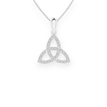 14K Solid Gold Trinity Knot Diamond Necklace - Triple C Diamond's