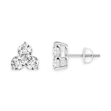 14K Solid Gold Trio Diamond Earrings - Triple C Diamond's