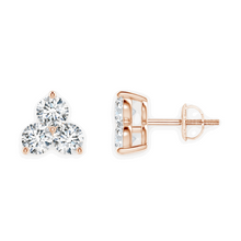14K Solid Gold Trio Diamond Earrings - Triple C Diamond's