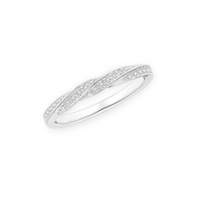 14K Solid Gold Twisted Half Line Diamond Ring Band - Triple C Diamond's