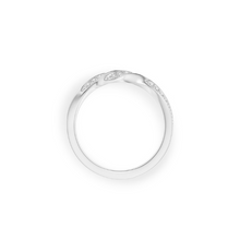 14K Solid Gold Twisted Half Line Diamond Ring Band - Triple C Diamond's