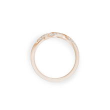 14K Solid Gold Twisted Half Line Diamond Ring Band - Triple C Diamond's