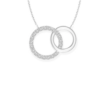 14K Solid Gold Two Circle Diamond Necklace - Triple C Diamond's