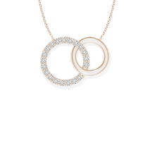 14K Solid Gold Two Circle Diamond Necklace - Triple C Diamond's