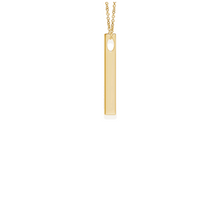 14K Solid Gold Vertical Prong Settings Diamond Necklace - Triple C Diamond's
